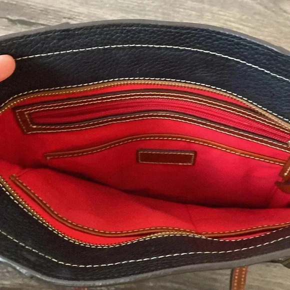 Dooney & Bourke Pebble Grain Leather Small Lexington Bag in Black and Brown - Picture 6 of 12